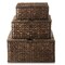 Casafield Water Hyacinth Rectangular Storage Baskets with Lids, Multipurpose Shelf Organization Totes for Bedroom, Bathroom, Laundry, Home Office
